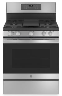 GE 5 Cu. Ft. Gas Range with Self Clean and Air Fry - Stainless Steel - JCGB735SPSS 