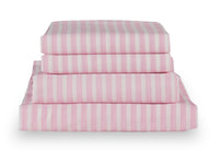 Hallie Striped 4-Piece Full Cotton Sheet Set - Pink
