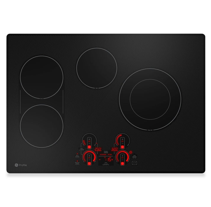 Profile 30\" 4-Element Electric Cooktop - Black - PEP7030DTBB