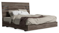 Gino Panel Italian Bed, Modern, Brown - King Size 