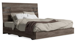 Gino Panel Italian Bed, Modern, Brown - King Size