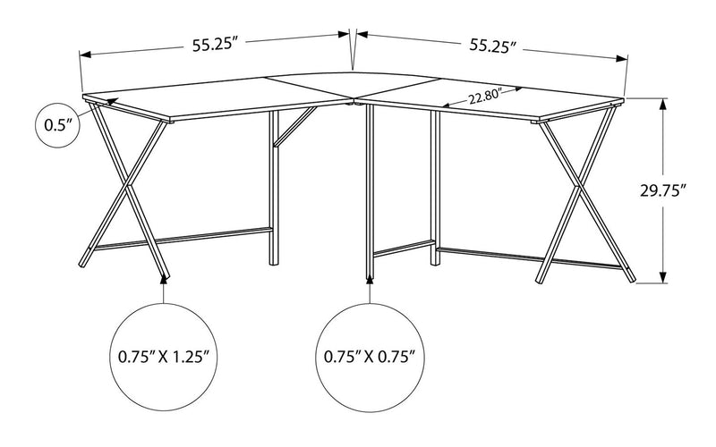 Lidia 55.25\" L-Shaped Corner Office Desk - Taupe 