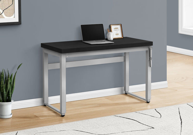 Kai 47.25\" Adjustable Height Office Desk - Black/Silver