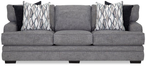 Roland Linen-Look Fabric Sofa - Grey