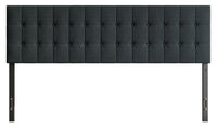 Ellis Upholstered Headboard in Charcoal Fabric, Button Tufted - King Size 