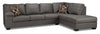 Made in Canada Morty 2-Piece Right-Facing Leather-Look Fabric Sectional with Sofa and Accent Pillows - Grey