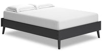 Kylo Platform Bed ,  Mid-Century Modern, Black - Full Size 