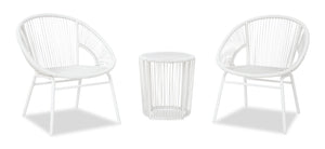 Fiji 3-Piece Patio Set - White