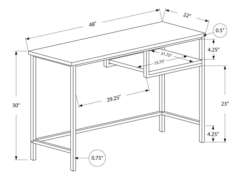 Frankie 48\" Office Desk with Shelf - Espresso