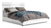 Raia Panel Italian Bed, Modern, White - King Size 