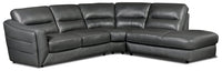 Romeo 3-Piece Right-Facing Genuine Leather Sectional - Grey 