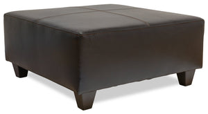 Addison Leath-Aire Ottoman - Blackberry