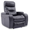 Glow Leather-Look Fabric Power Recliner with Adjustable Headrest - Black