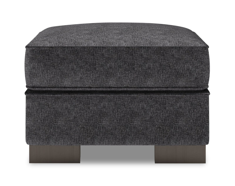 Made in Canada Customizable Sofa Lab Track 24\" Chenille Fabric Ottoman - Luxury Charcoal Grey