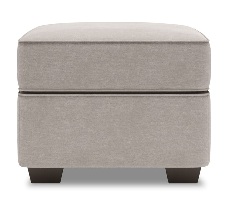 Made in Canada Customizable Sofa Lab Roll 24\" Linen-Look Fabric Ottoman - Pax Slate Grey