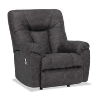 4703 Leather-Look Fabric Power Rocker Recliner - Ranger Slate 