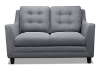 Novalee Linen-Look Fabric Loveseat - Grey 