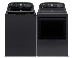 GE 5.3 Cu. Ft. Top-Load Washer and 7.4 Cu. Ft. Electric Dryer with SaniFresh
