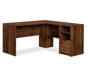 Cruz L-Shaped Desk - Grand Walnut 