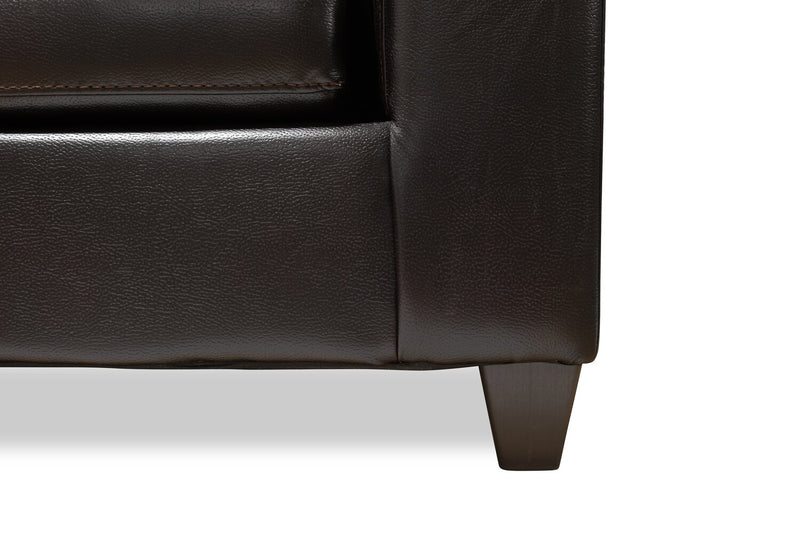 Made in Canada Addison 2-Piece Right-Facing Leather-Look Fabric Sectional with Removable Seat Cushions - Blackberry