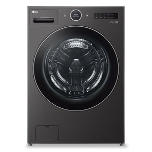 LG 5.7 Cu. Ft. Smart Front-Load High-Efficiency Steam All-in-One Laundry - Black Steel - WM6998HBA