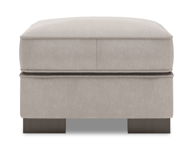 Made in Canada Customizable Sofa Lab Track 24\" Linen-Look Fabric Ottoman - Pax Slate Grey