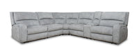 Apollo Power Reclining Sectional Sofa with Power Headrest - Pebble Grey 