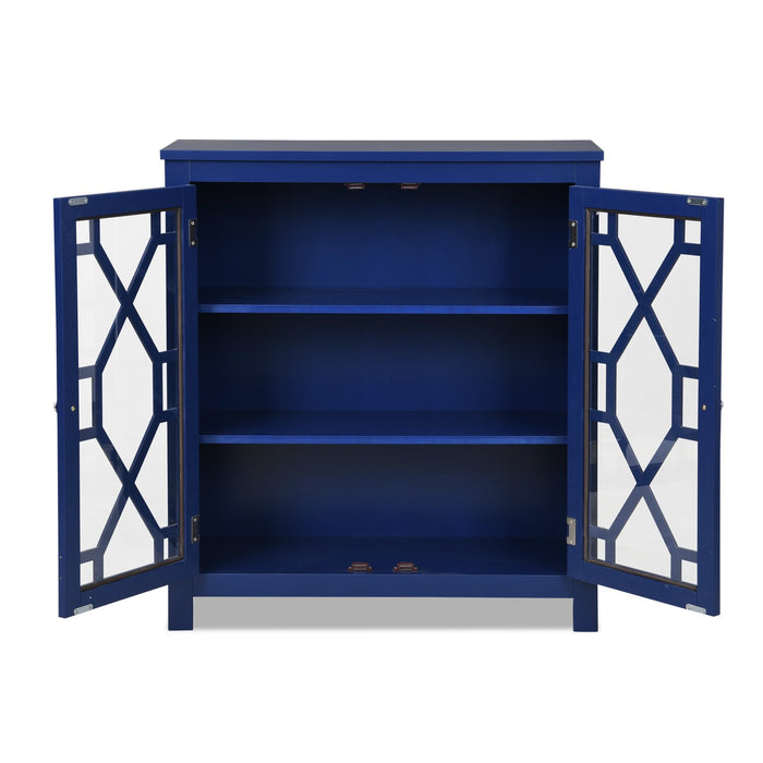 Clary 31.5\" Accent Cabinet with Glass Doors - Navy