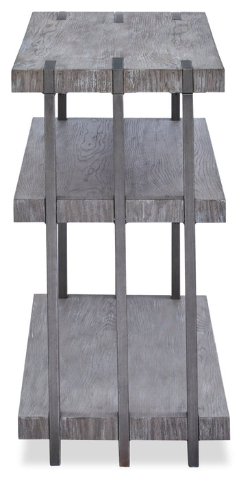 Eldridge 48\" Modern Sofa Table with Shelf - Weathered Grey with Metal and Wood