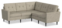 Scott Living BLOK Modular 5-Piece Fabric Sectional with Tuxedo Arms and Reversible Cushions - Taupe 