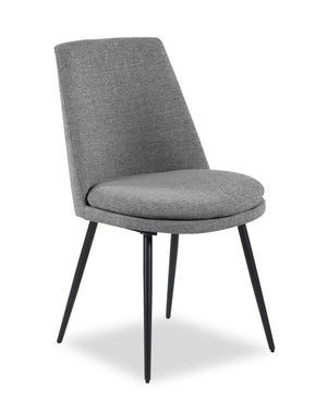 Kort & Co. Fig Dining Chair with Chenille Polyester Fabric, Metal - Grey