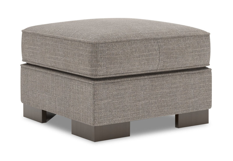 Made in Canada Customizable Sofa Lab Track 24\" Linen-Look Fabric Ottoman - Luna Smoke Grey