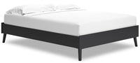 Kylo Platform Bed, Mid-Century Modern, Black - Queen Size 