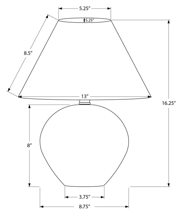 16\" Cream Ceramic with Empire Shade Table Lamp