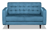 Devlin Velvet Loveseat - Blue 