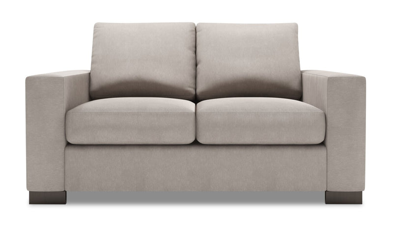 Made in Canada Customizable Sofa Lab Track  62\" Linen-Look Fabric Loveseat with Track Arms - Pax Slate Grey