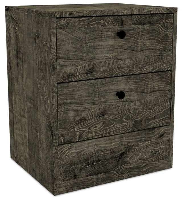 Hart Bedside 2-Drawer Nightstand, 18.4\"W x 22.2\"H, Made in Canada - Grey