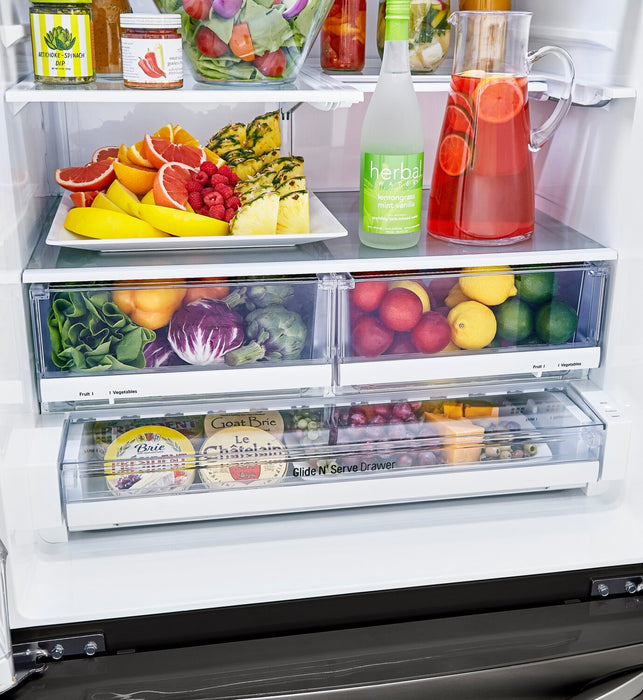 LG 33\" 25 Cu. Ft. French-Door Refrigerator - Smudge Proof Black Stainless Steel - LRFXS2503D