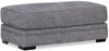 Roland Linen-Look Fabric Ottoman - Grey