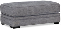 Roland Linen-Look Fabric Ottoman - Grey 