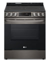 LG 6.3 Cu. Ft. Smart Electric Range with Air Fry and Fan Convection - Smudge Proof Black Stainless Steel - LSEL6333D