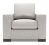 Made in Canada Sofa Lab Customizable Track 38\" Chenille Fabric Chair with Track Arms - Luxury Silver