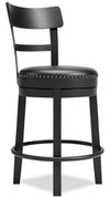 Otis Counter-Height Swivel Stool - Black