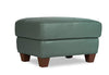 Vita 100% Genuine Leather Ottoman - Seafoam