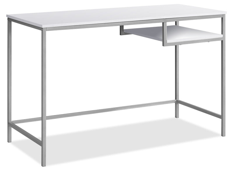 Frankie 48\" Office Desk with Shelf - White