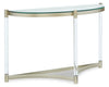 Silas  48\" Modern Glass Top Sofa Table - Platinum with Metal and Acrylic