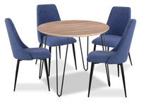 Miya 5-Piece Round Dining Package - Navy 