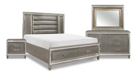 Max 6-Piece King Bedroom Package - Silver 