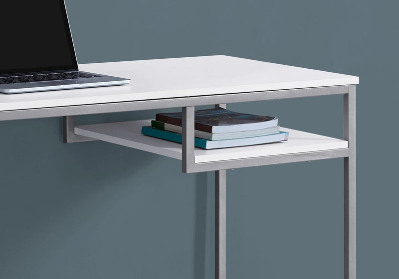 Frankie 48\" Office Desk with Shelf - White
