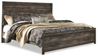 Sawyer Panel Bed with Headboard & Frame, Rustic, Grey - King Size 